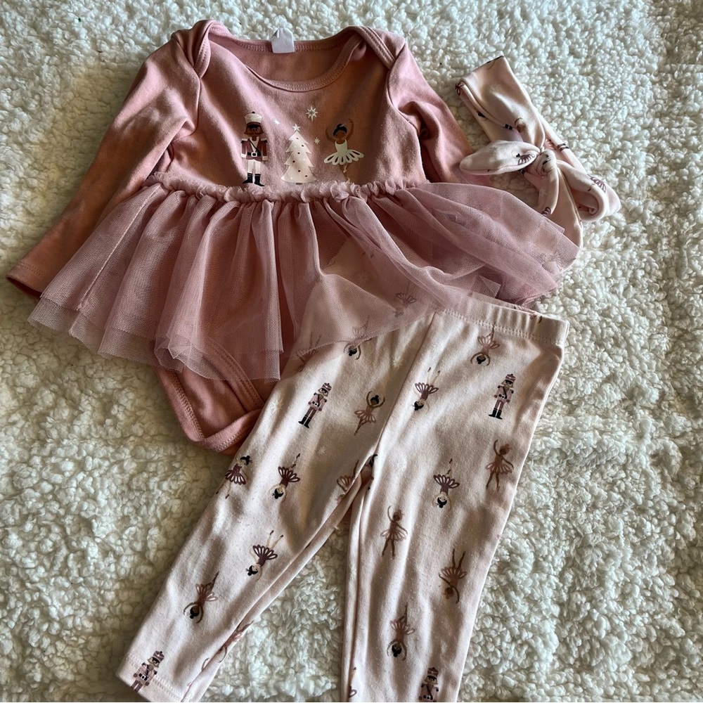 Pink Baby Outfit with Tutu and Headband